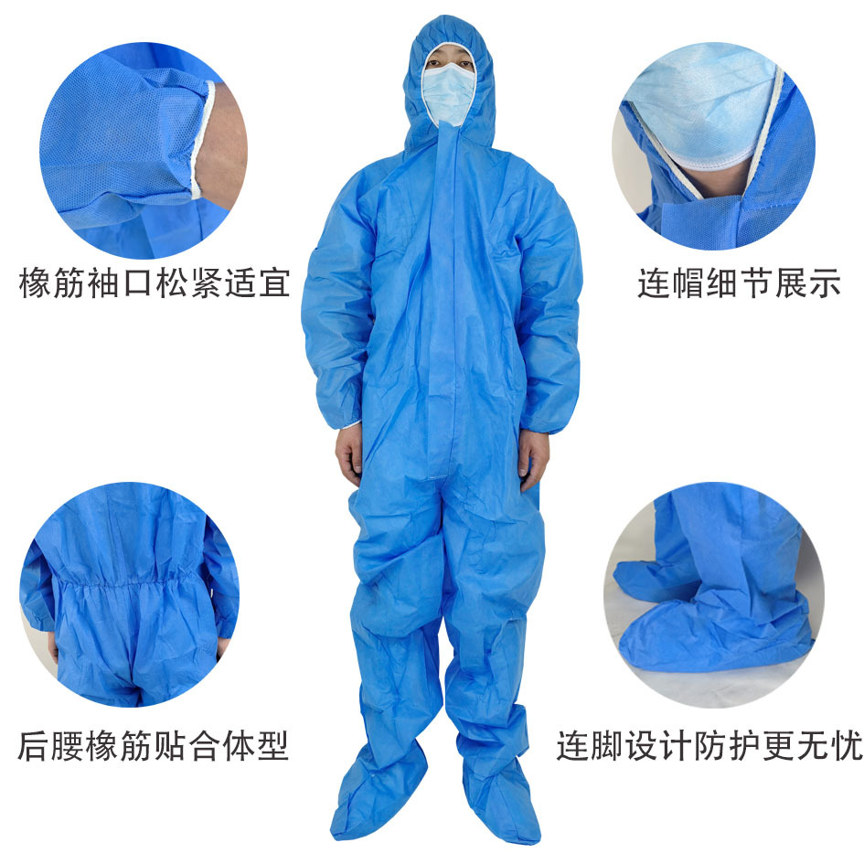 Disposable Protective Clothing Coverall Hooded Thickened and Breathable Waterproof Oil-Proof Breeding Visit Epidemic Prevention Spray Paint Protective Clothing Batch