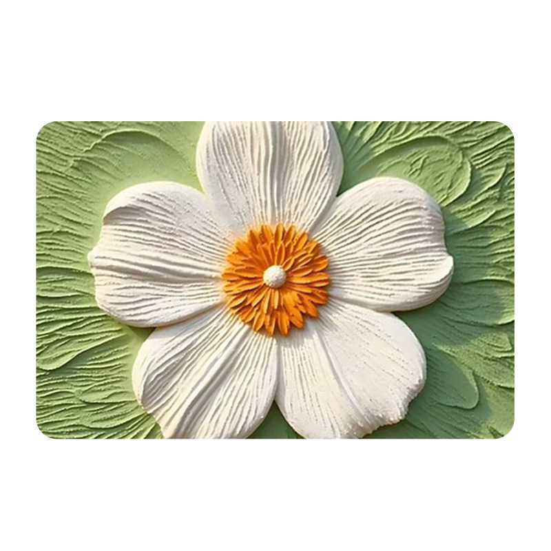 New Three-Dimensional Oil Painting Simple Flowers Home Carpet Bathroom Diatom Ooze Floor Mat Absorbent Door Mat Bathroom Entrance