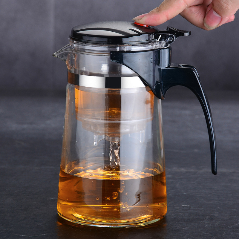 飘逸杯泡茶壶 一键过滤 泡茶杯茶水分离茶具玻璃茶壶礼品logo印刷