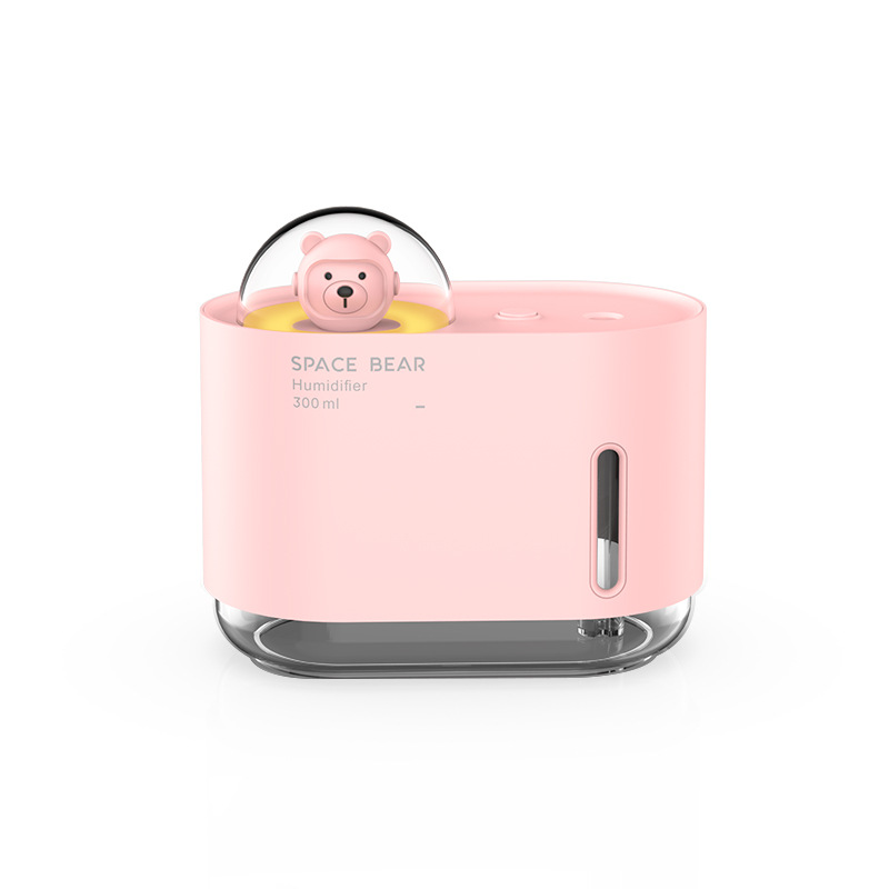 Autumn New Cute Pet Space Bear Humidifier USB Plug-in Desktop Decoration Hydrating Night Light Sprayer Cross-Border