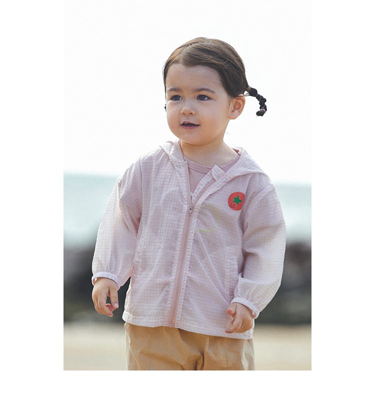 阿米拉童装22夏装新款男女童宝宝薄款防晒衣卡通格子休闲皮肤衣潮