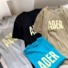 2022年新款ADER夏季短袖T恤折纸字母印花设计小众潮牌ins情侣短袖