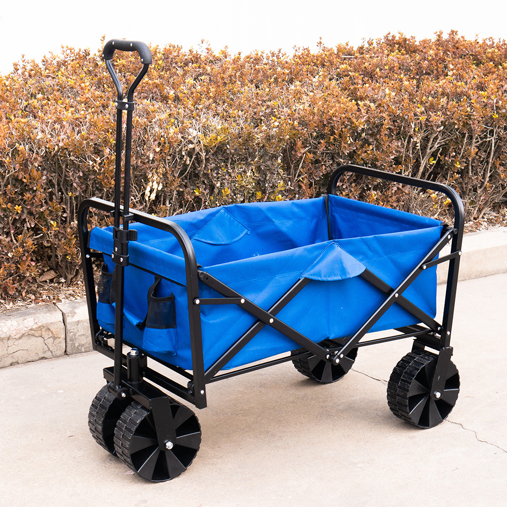 沙滩拉折叠车儿童户外营地手推拉车便携野营拖拉购物车旅行家用车