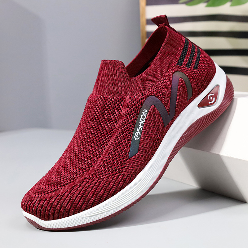 Women's Shoes 2023 New Foreign Trade Flying Woven Socks Mouth Women's Shoes Casual Walking Soft Bottom Fashion Breathable Sneaker Women's Shoes