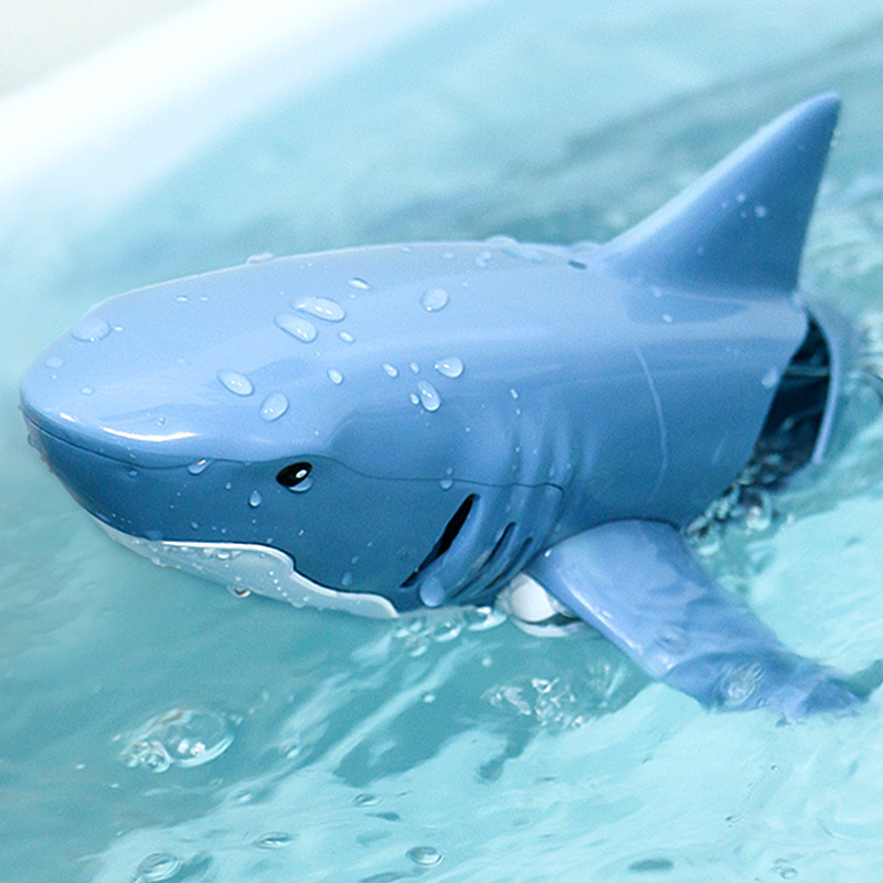 仿真鲨鱼玩具电动遥控船会游泳的大白鲨儿童戏水男孩子会游动假鱼