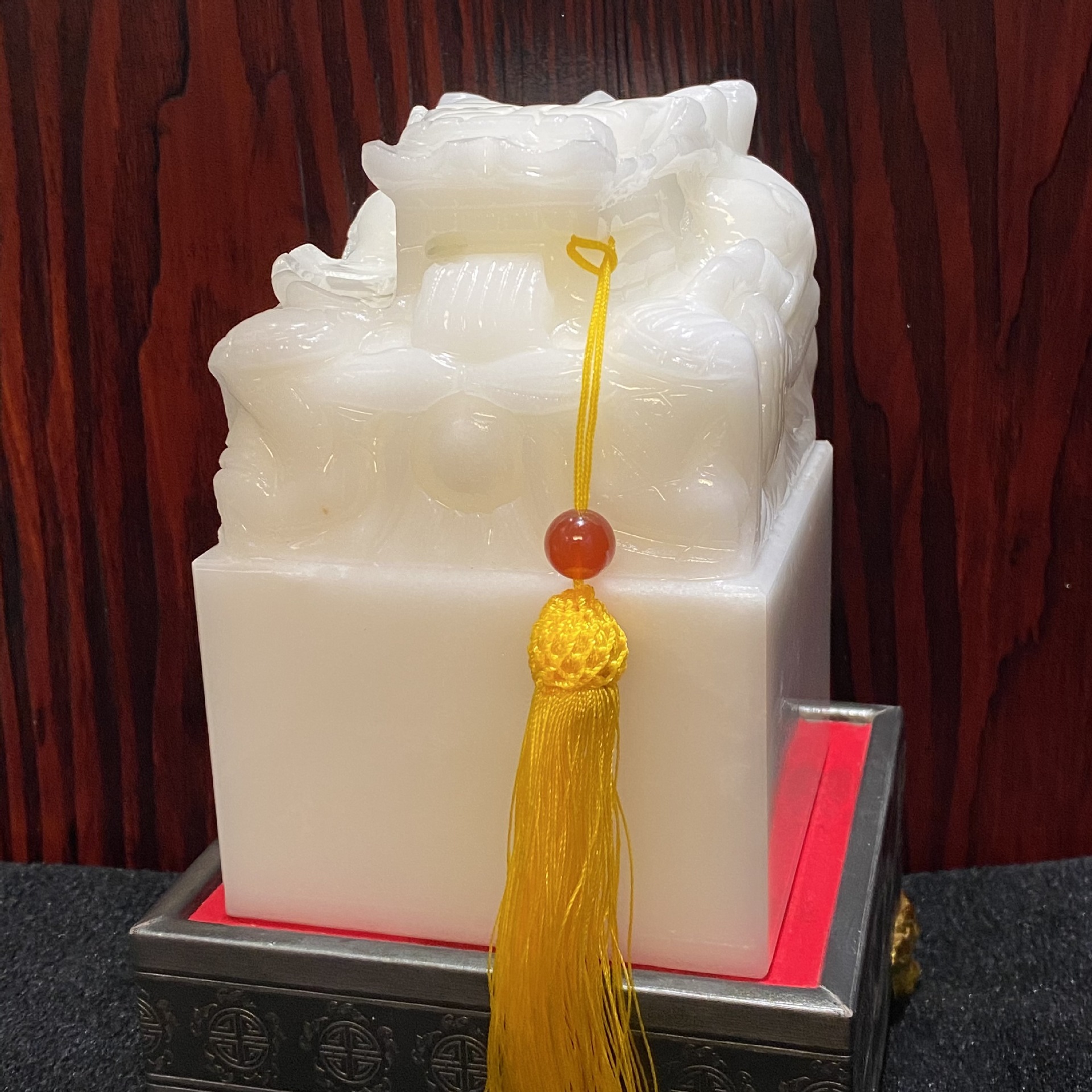 真玉石印章 白玉龙头玉玺雕刻工艺品商务礼品摆件刻字书画纪念品