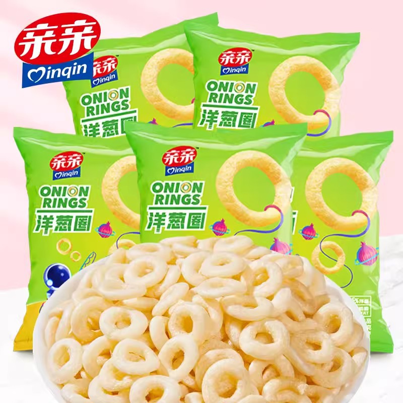 亲亲洋葱圈膨化薯片大包80g办公室网红吃货儿童零食礼包休闲小吃