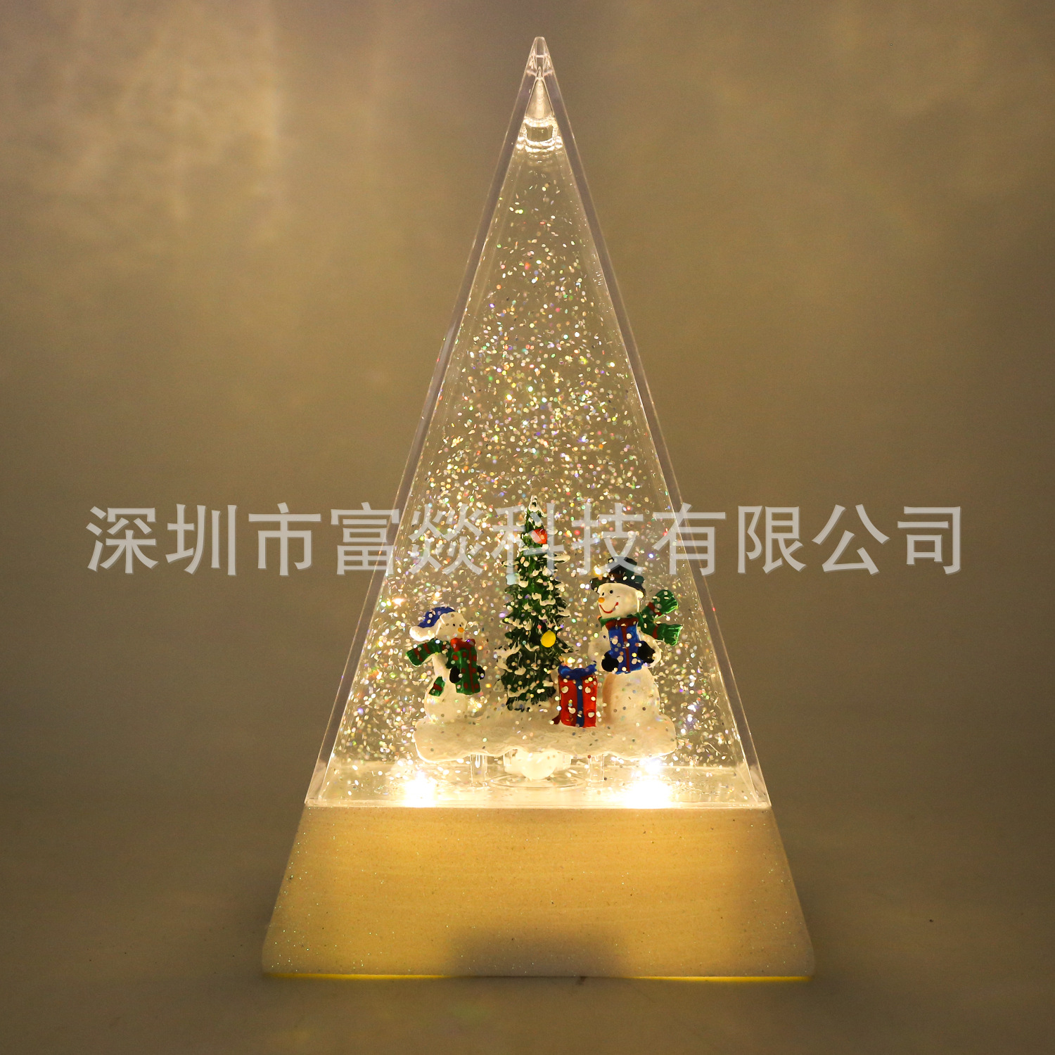 Direct Wholesale Christmas Gift Interior Snowman Ornaments LED Lights Christmas Trinkets Couple Birthday Decorations