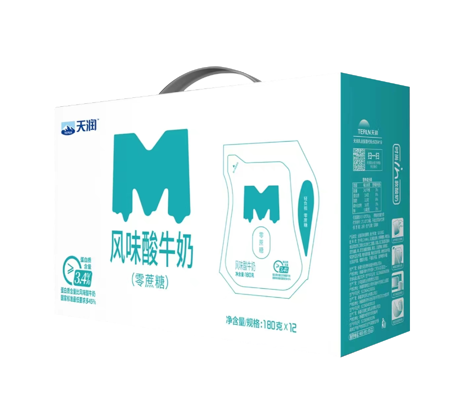 新日期 新疆特产天润酸奶代餐生鲜0蔗糖风味发酵乳180g*12袋-阿里巴巴
