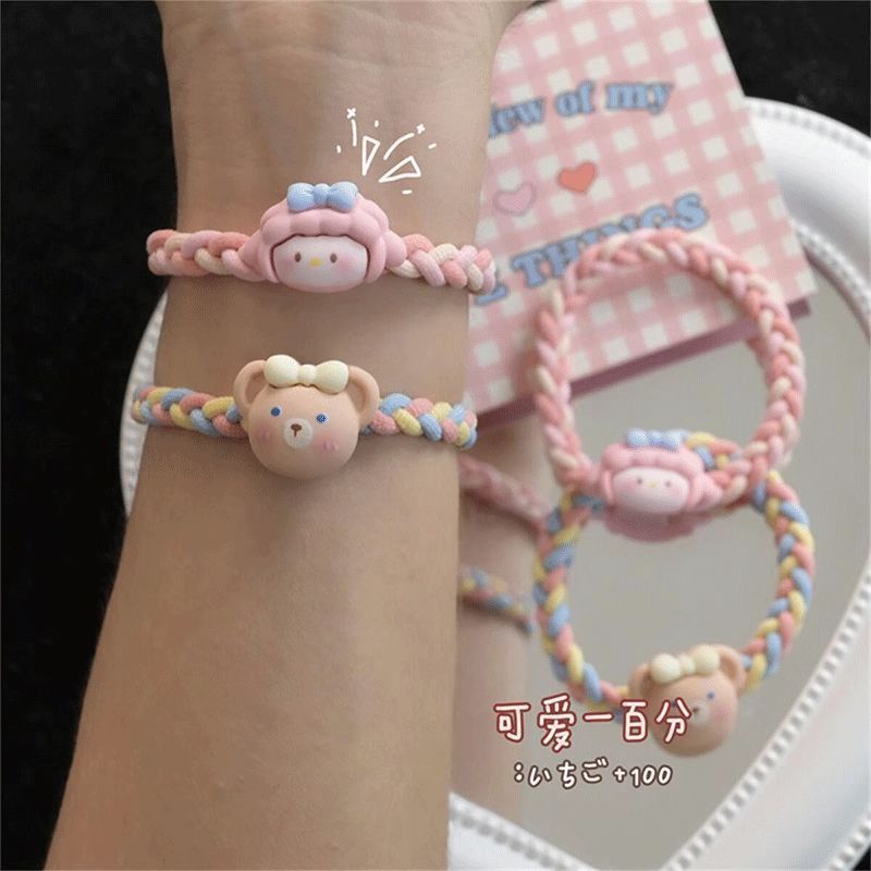 可爱卡哇伊皮筋头绳小皮筋编织高弹力发圈发绳森系女新款马尾扎头