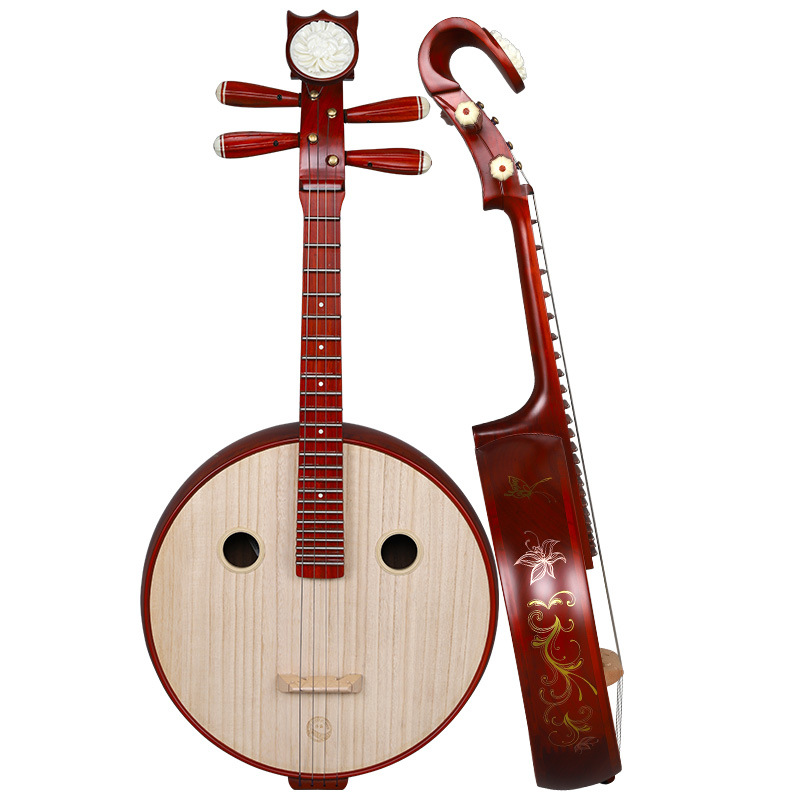 乐海中阮星海中阮 dw11硬木/酒红色/钢品/花开富贵头饰/中阮