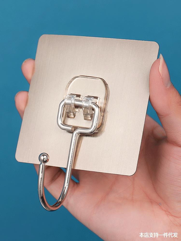 大号粘贴挂钩强力粘胶透明无痕粘钩壁挂承重免打孔贴门后厨房墙壁