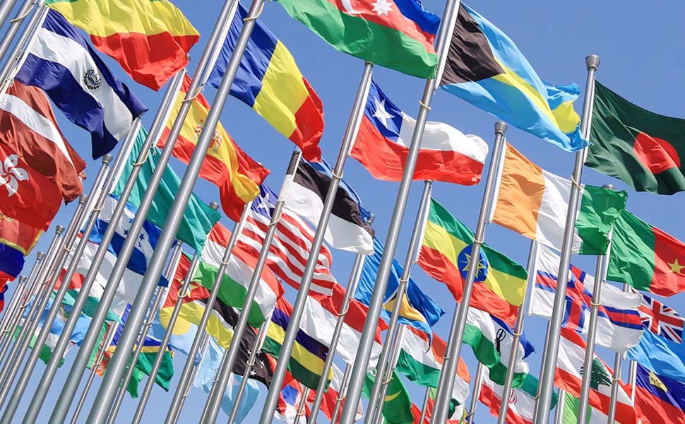 美国国旗飘扬悬挂户外横幅 90x150cm /75d涤纶布数码印刷国旗旗帜