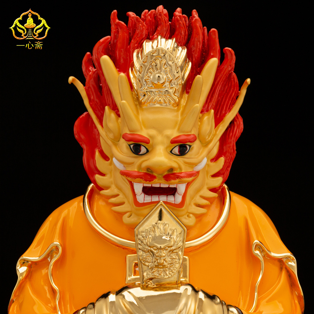 一心斋19寸纯铜鎏金五帝龙王神像四海龙王龙神佛像供奉摆件