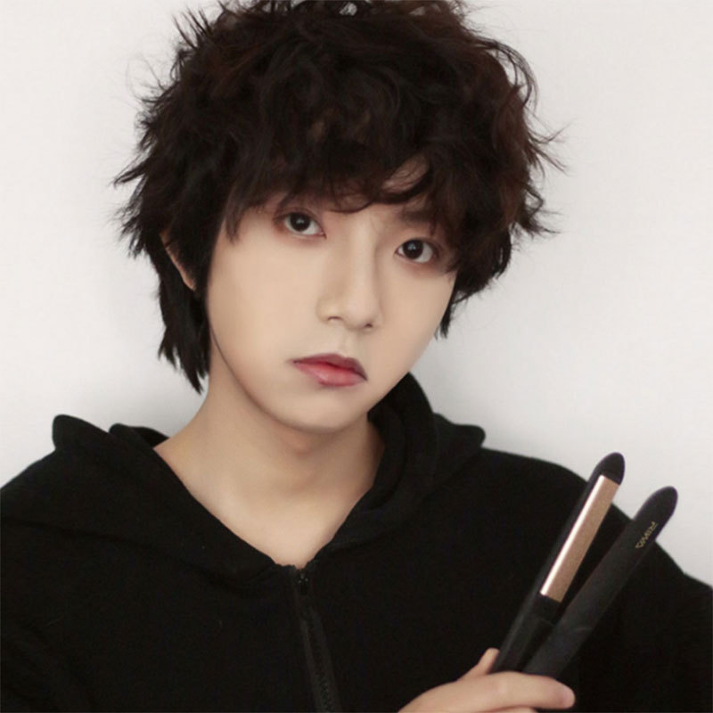 雷瓦卷发棒男士短发夹板男直发两用烫发迷小型直板夹蓬松