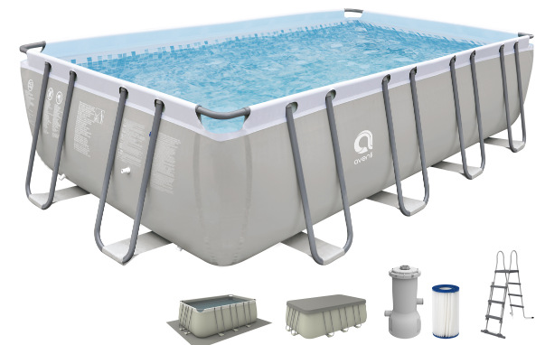 吉龙avenli17805eu矩形支架单水池户外大型支架水池家庭游泳池