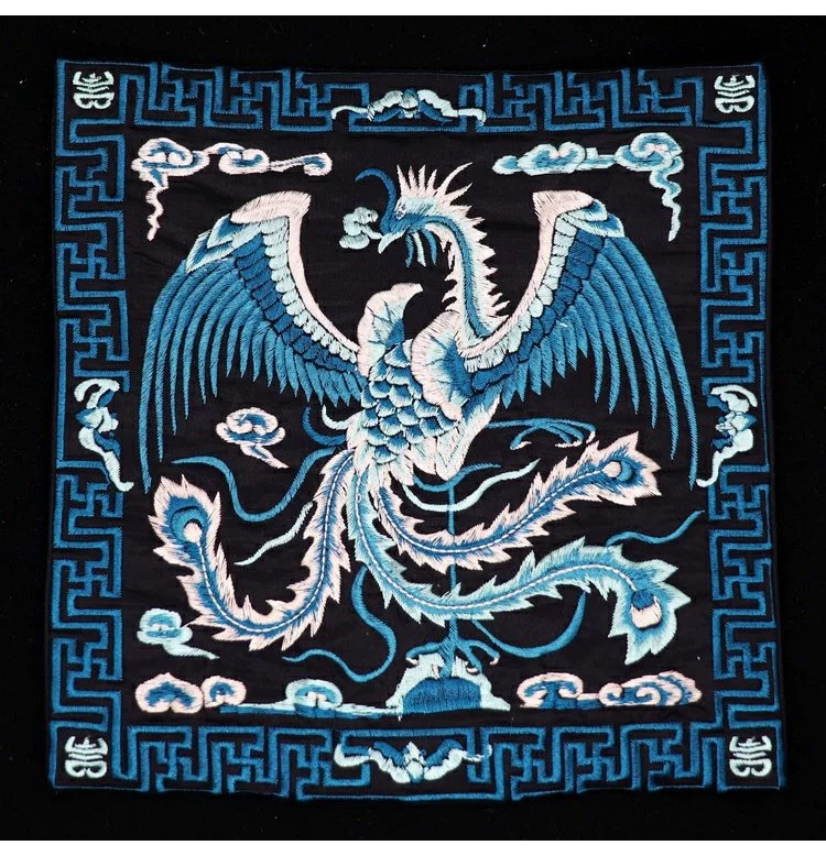 清朝官补子官服刺绣绣片装饰民族风图案布贴补丁贴花中国风绣花