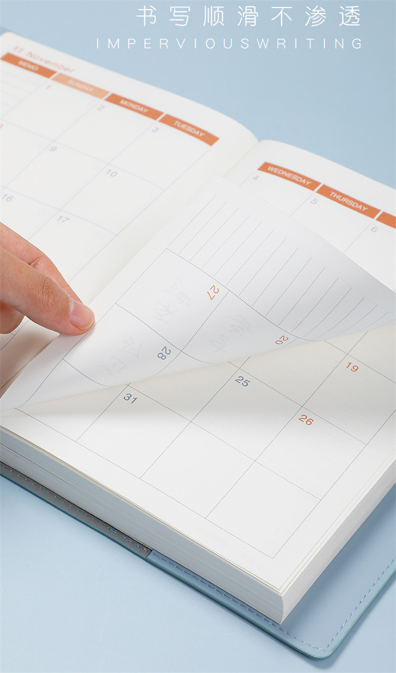 笔记本定制 a5创意商务办公日程年历本 仿皮pu笔记本厂家定做logo