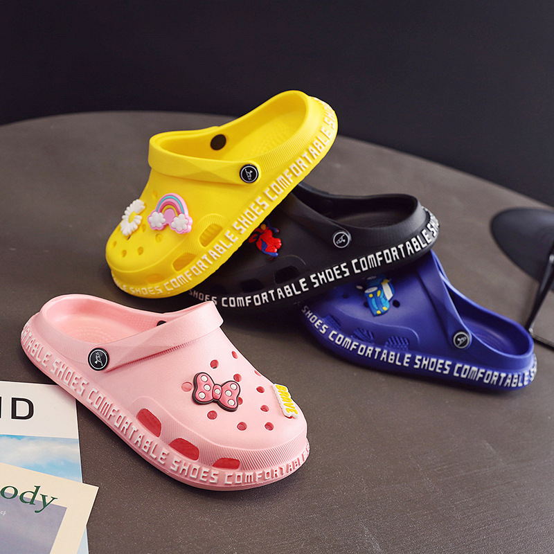 Children's Slippers New Summer Sandals Caterpillar Shoes Men's and Women's Rubber and Plastic Children's Room Baby's Shoes Third Generation Upgrade