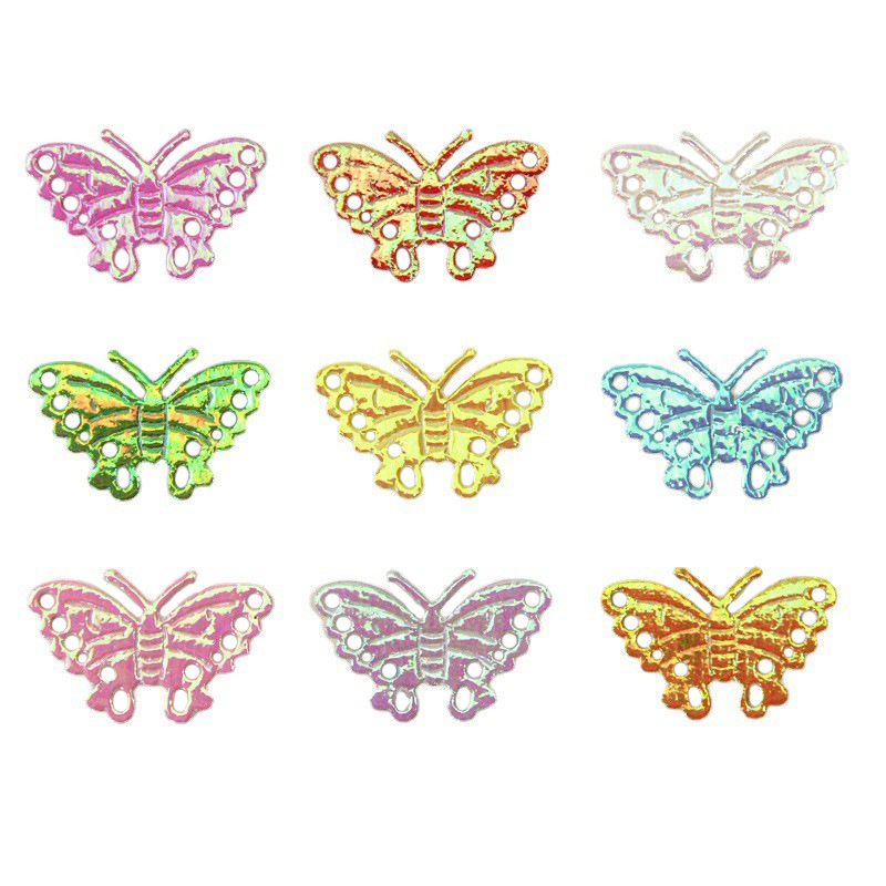 Diy Ultrasonic Embossed Butterfly Ornament Accessories Double-Sided AB Magic Color Bow Barbie Grass Doll Decorative Material