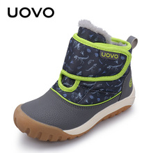 UOVO童鞋2024新款冬季儿童短靴保暖加绒男童靴子女中小童户外棉靴