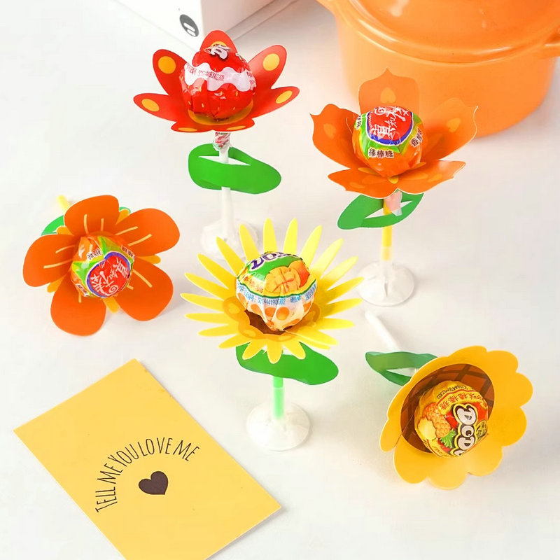 奖励一支小红花棒棒糖装饰卡小朋友幼儿园零食卡鼓励学生同学礼物