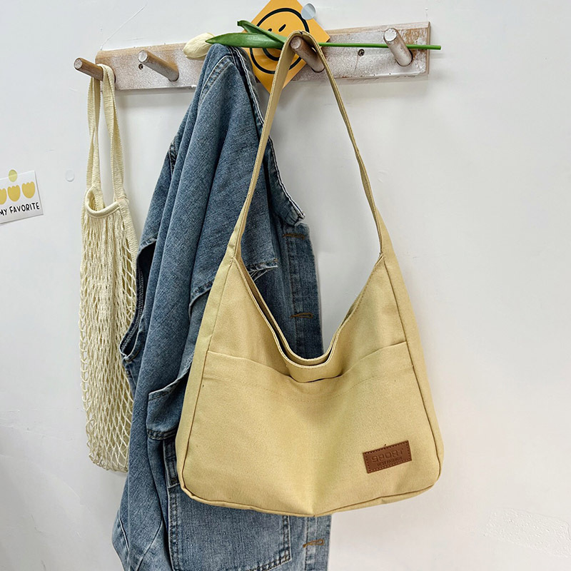 Foreign Trade Canvas Bag New Shoulder Bag Large Capacity Woman Bag Solid Color Canvas Bag Fashion Bags