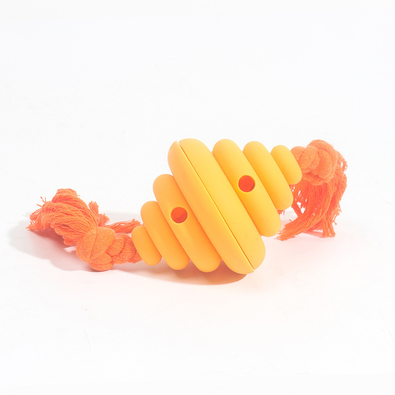 Cross-Border Pet Supplies Toy Dog Food Dropping Ball Honeycomb Anti-Tearing Rope Pet Interactive Tossing Outdoor Toys