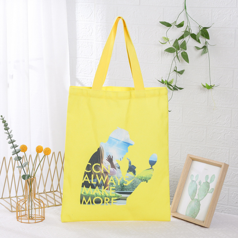 Spot Blank Canvas Bag Printed Logo Portable Sublimation Canvas Bag Full Version Cotton Bag Color Printing Personalized Training