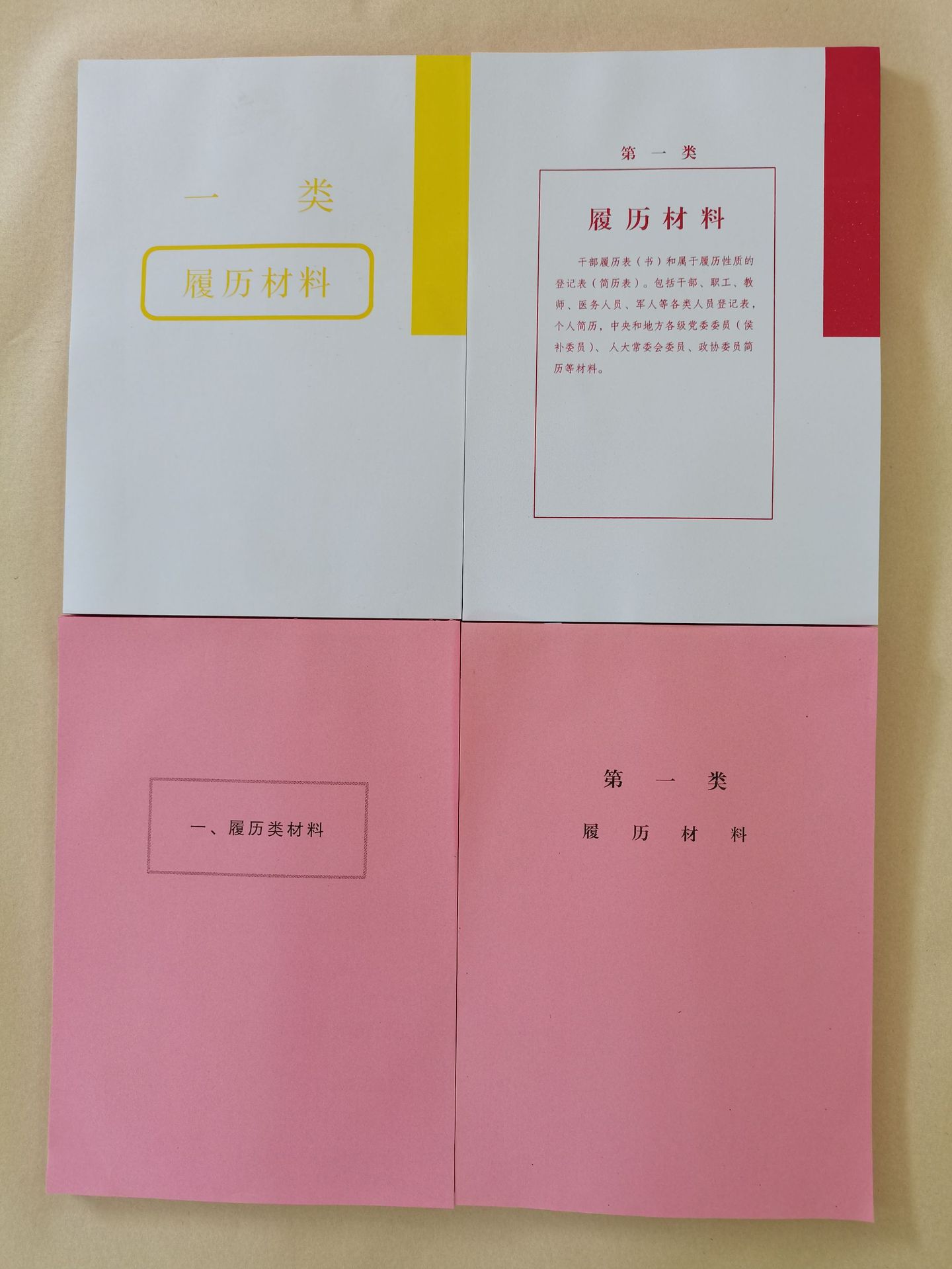 厂家供应干部人事档案分类纸十大类 a4彩色隔页纸 履历材料分类