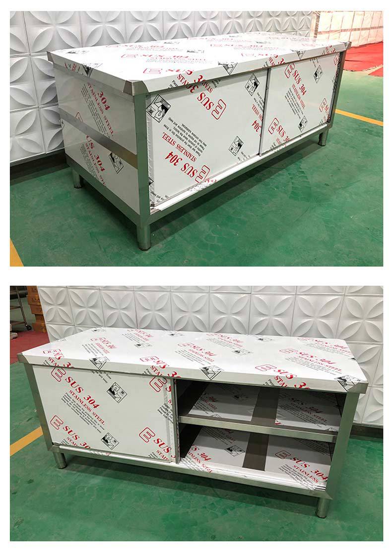 定制不锈钢拉门工作台厨房设备商用操作台家用打荷台子储物柜
