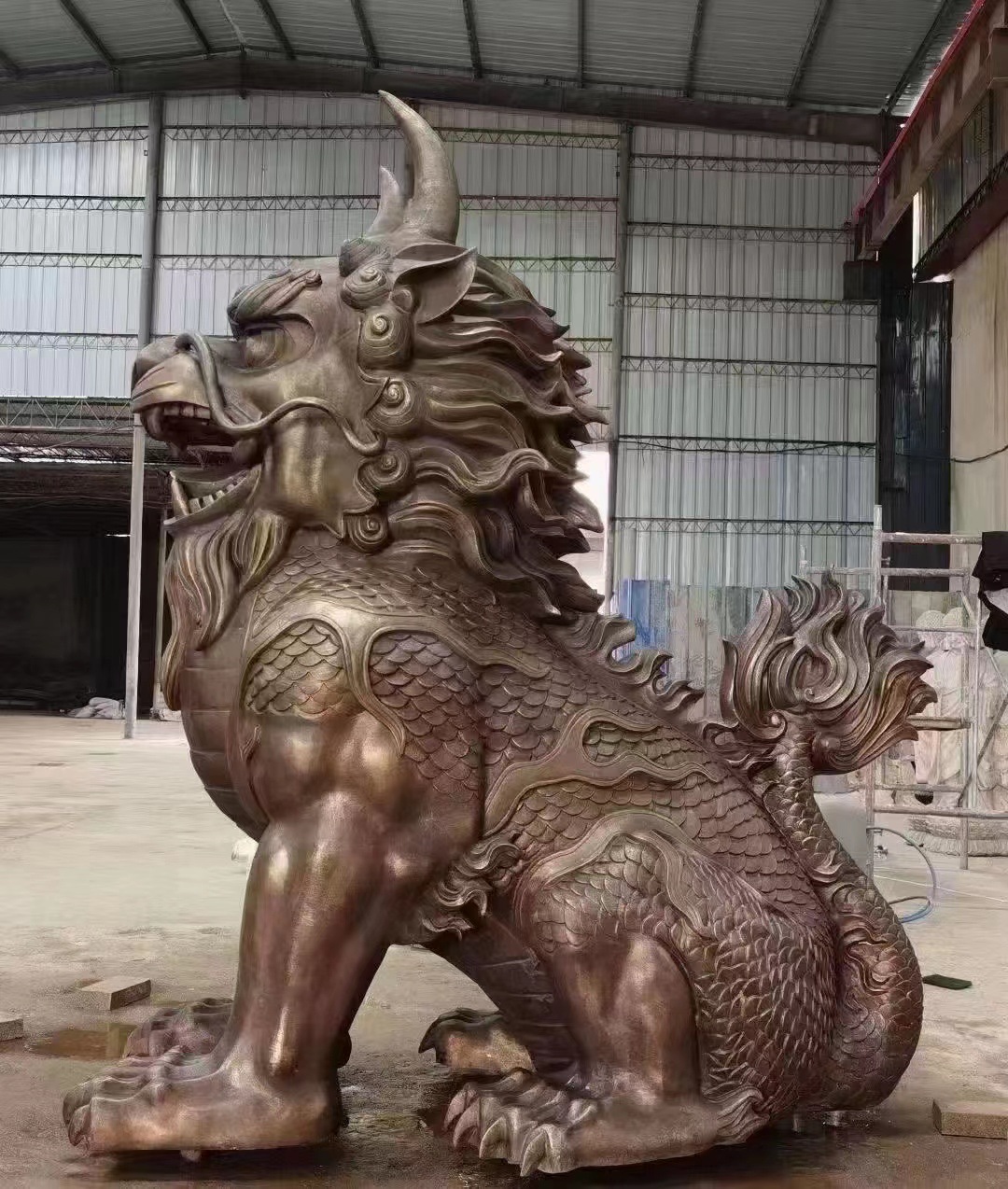 大型铜麒麟雕塑动物雕刻摆件酒店银行单位门口麒麟神兽铜雕