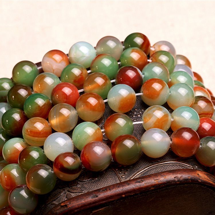 孔雀玛瑙散珠半成品diy佛珠情侣手工手链项链饰品彩水晶珠子-阿里巴巴