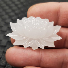 石玉缘玉石挂件新疆和田白玉莲花挂件方解石玉莲花吊坠吊坠项链坠