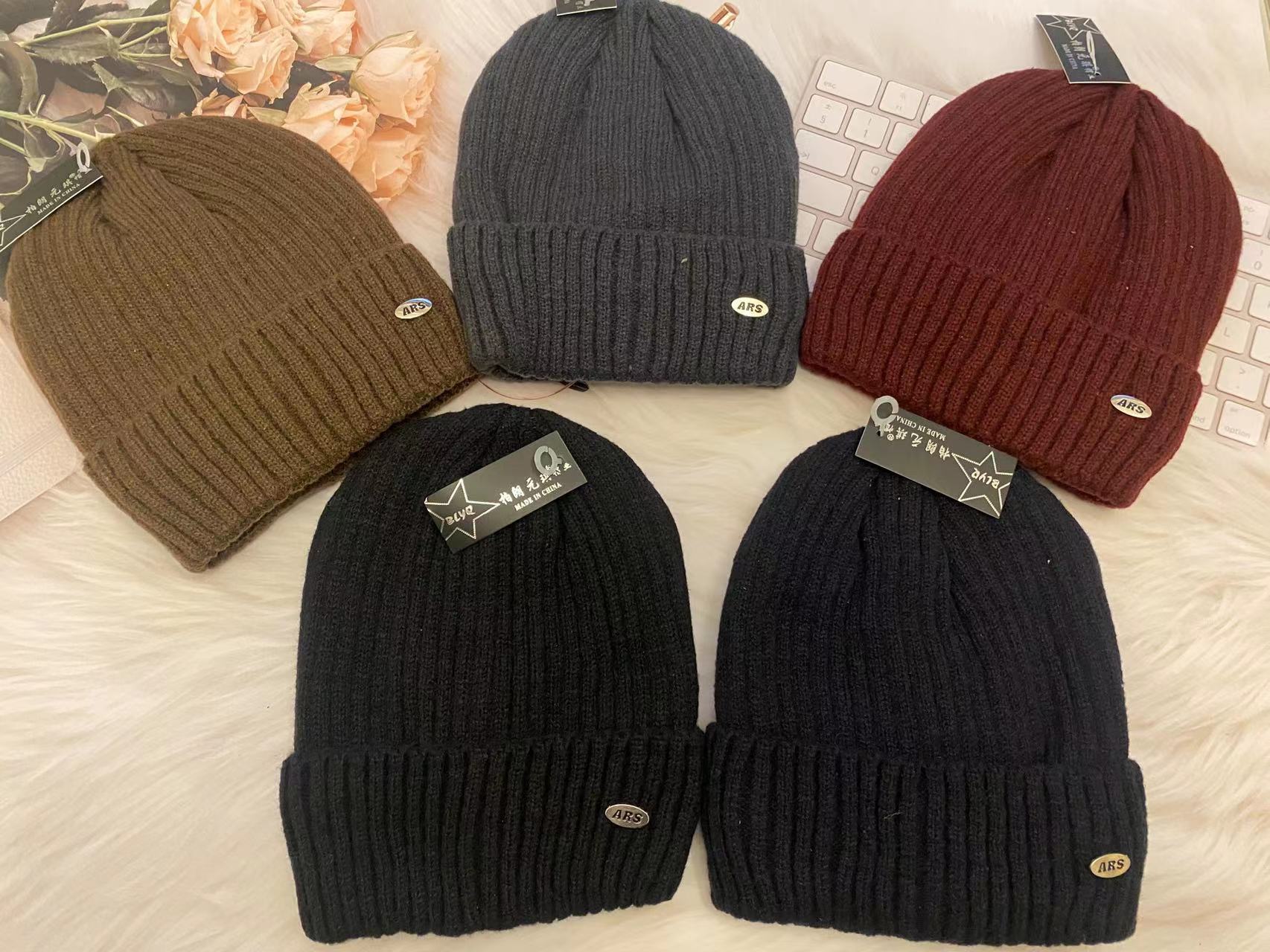 秋冬季男士潮流新款针织帽青年出行骑车加厚毛线帽男款百搭棉帽子