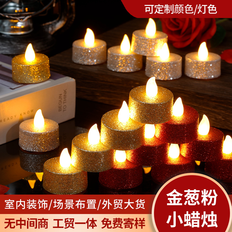 Dusting Powder Glitter Powder Glitter Led Electronic Candle Tealight Light Shell Can Be Wrapped Pvc Non-Retail