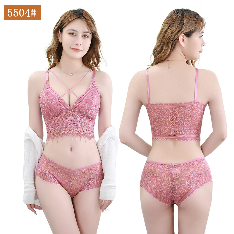 sexy lace back bra wireless thin camisole one-piece strap bottoming underwear women‘s suit