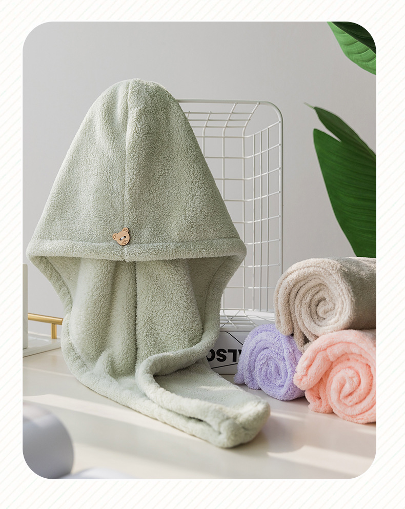 加工定制加厚珊瑚绒干发帽 超细纤维吸水速干浴帽包头巾毛巾logo