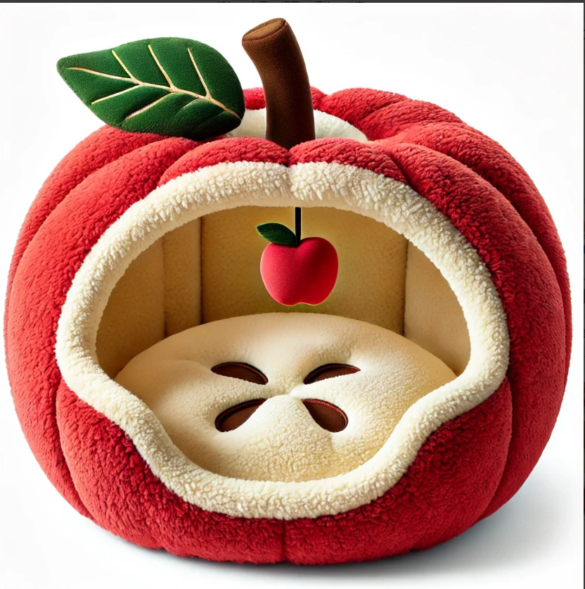 跨境新款苹果猫窝狗窝毛绒公仔玩偶