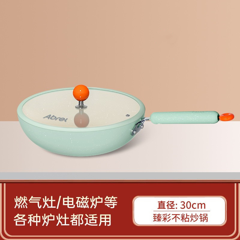 Anboli Non-Stick Pan Household Braising Frying Pan Pan Silica Gel Turner Special Frying Pan Induction Cooker Open Flame Universal