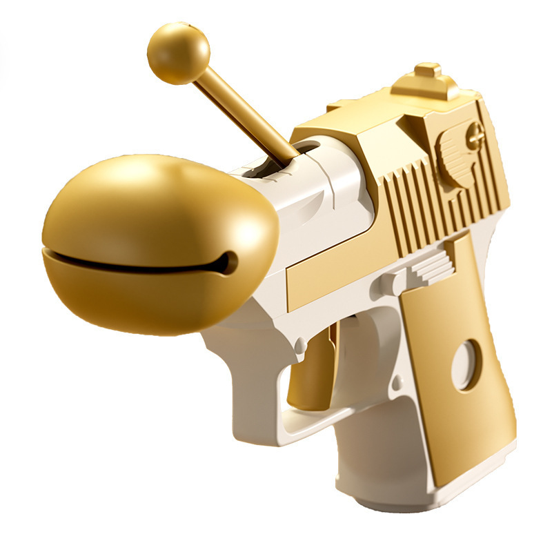 Chinese Block Gongde Gun Decompression Tiktok Same Style Internet-Famous Toys Radish Gun Chinese Block Gongde Novelty Toy in Stock Wholesale