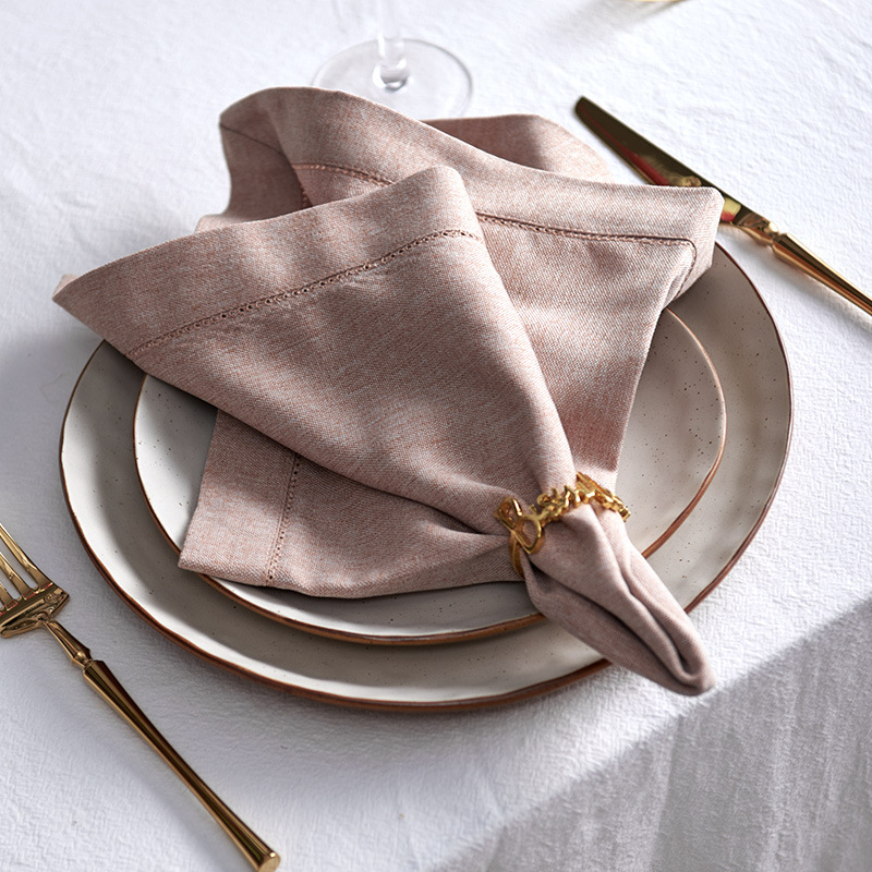 穿孔刺绣餐巾布折花口布西餐餐巾茶巾餐厅样板间餐布方巾口巾