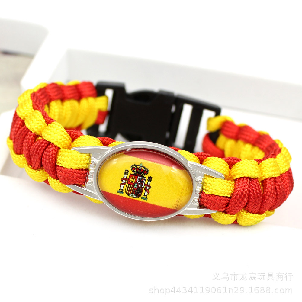 Flag Bracelet for Countries around the World Venezuela Paraguay Flag Parachute Cord Woven Bracelet