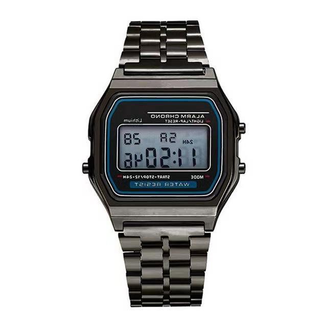 Electronic Watch Steel Band Electronic Watch WR F91 Harajuku Style Kaxi Watch Multifunctional LED Electronic Watch