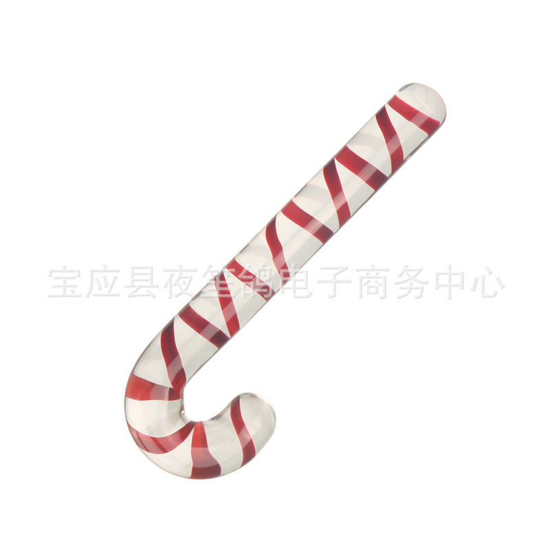 Alternative Adult Sex Toy Brown Christmas Tree Crutches Shape Transparent Glass Anal Plug Back Court Masturbation Strange Shape