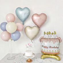 新款ins生日蛋糕铝膜气球 儿童生日派对拍照场景装饰布置蜡烛气球