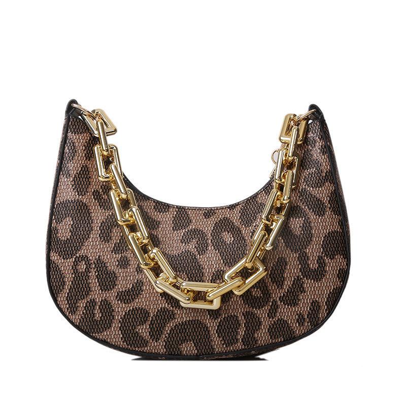 Women's Bag New 2021 Autumn and Winter Fashion Trending Popular Design Texture Leopard Print Underarm Bag Shoulder Handbag