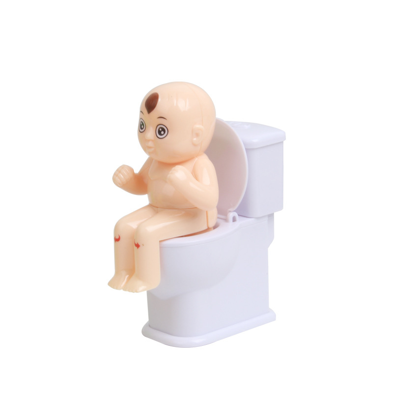 Creative Tricky Toilet Doll Toy Decompression Whole Person Water Spray Toilet Toys Water Jet Toilet Sitting Doll