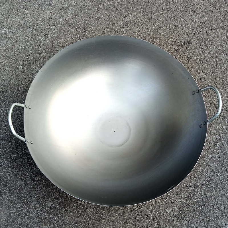 铁锅中式传统炒锅酒店厨房大锅无涂层熟铁锅农村炒菜锅双耳大铁锅