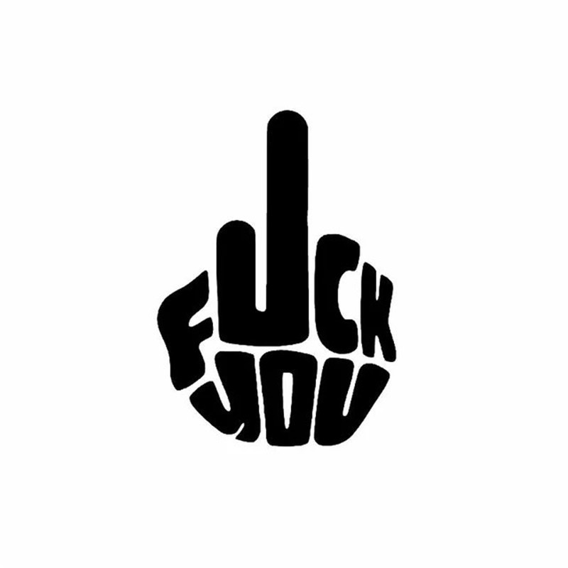 外贸亚马逊速卖通汽车贴纸个性有趣的卡通pvc贴花中指创意装饰贴